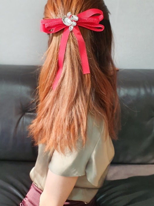 PRENE ribbon hairpin_RED