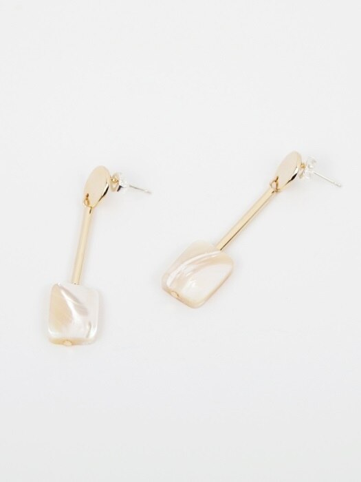 square nacre `drop` earring