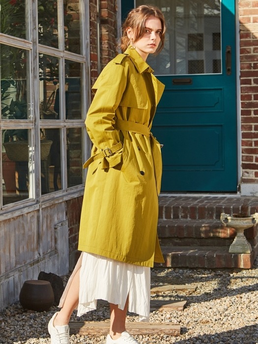 COTTON TRENCH COAT OLIVE GREEN