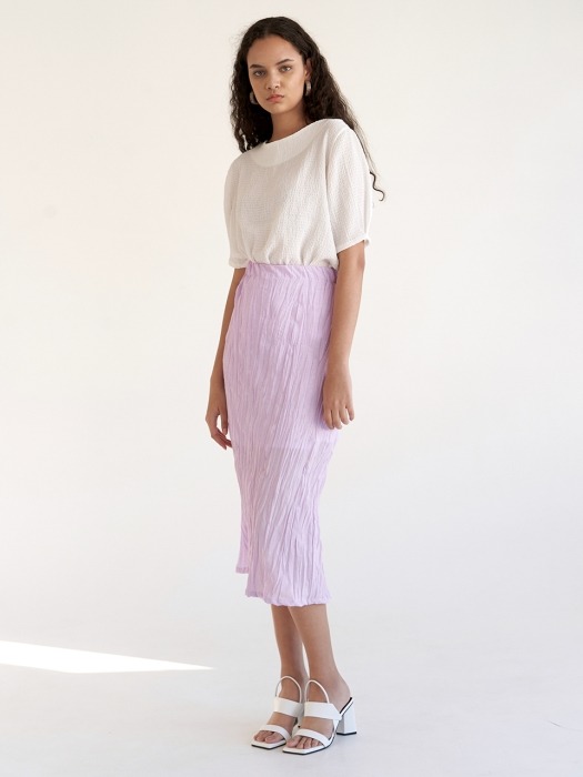 Winkle Slit Skirt - Pink