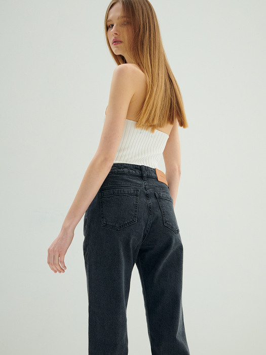 Mid-rise Straight Jeans_Grey
