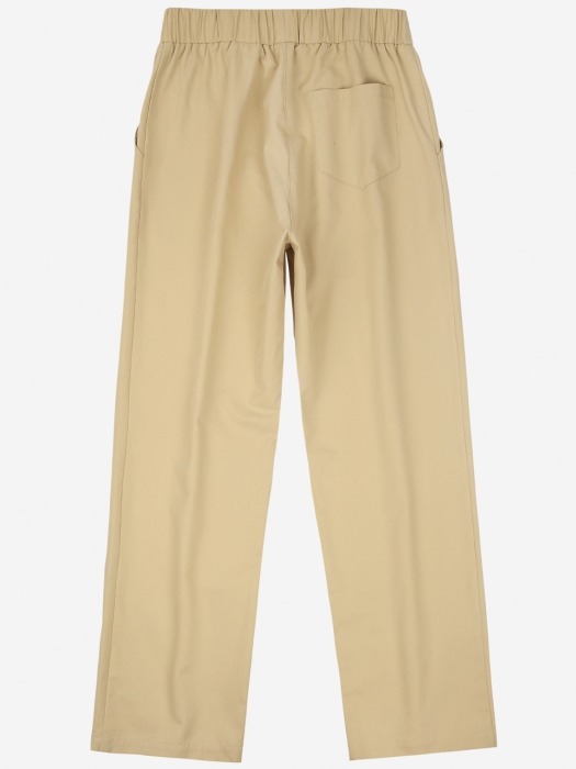 Wide Banding Cotton Pants_Beige