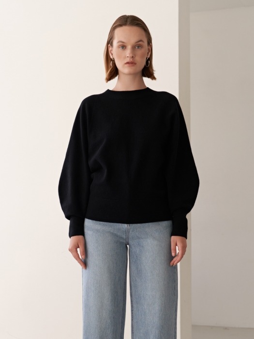 19FW CASHMERE HALF NECK KINT BLACK