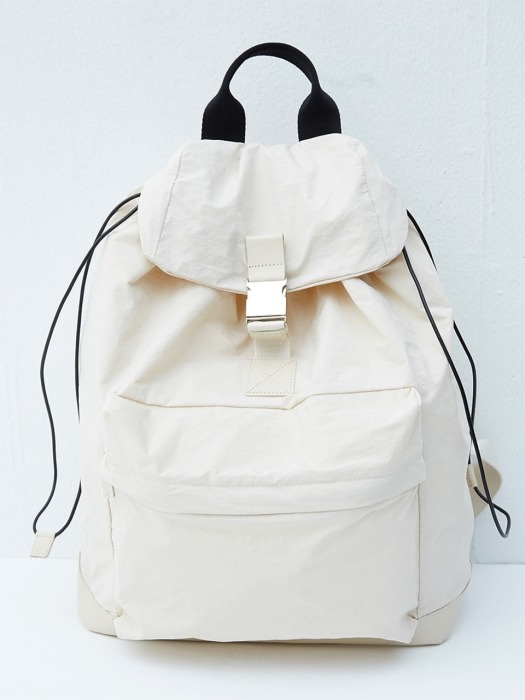 CREAM leather/nylon backpack(KA002)