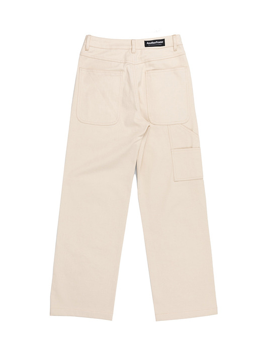 STITCH POINT TWILL CARPENTER PANTS (IVORY)