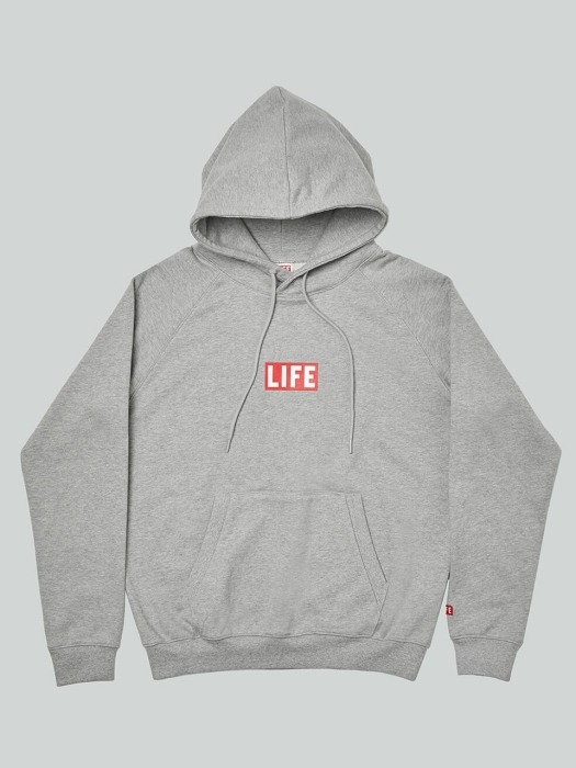 LIFE BASIC LOGO HOODIE_GREY