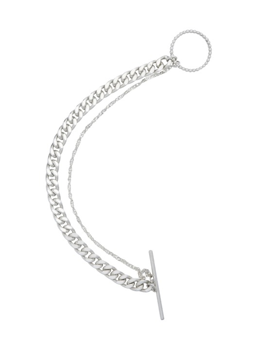 Layered chain bracelet in silver