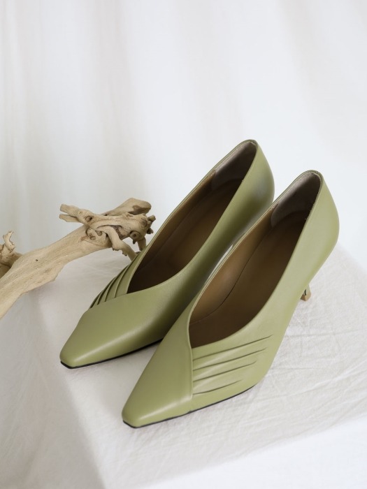 Plica pumps Olive 19S12OL