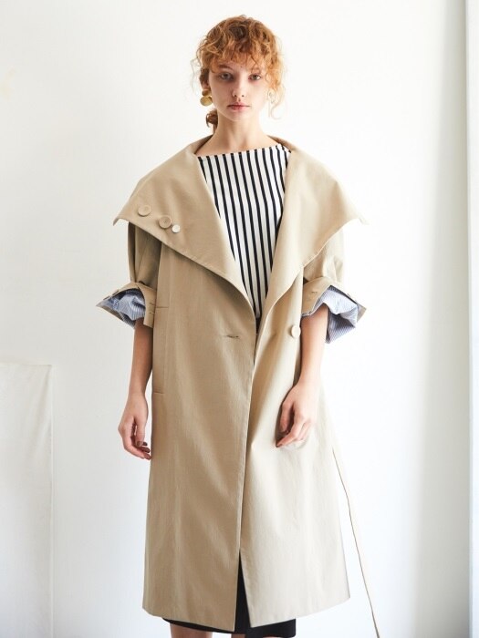 WIDE COLLAR TRENCH COAT / 와이드 카라 트렌치 코트