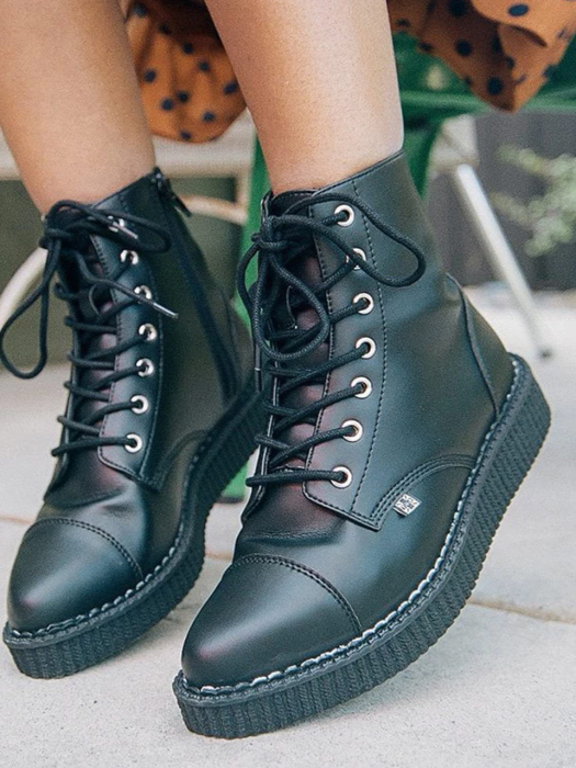 A9636 Black TUKskin™ Pointed Lace Up Boot (Limited Edition Web Exclusive)