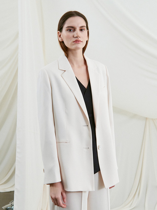 classic two button jacket (ivory)