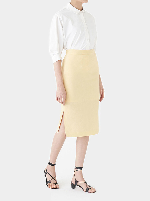 LEMON IRIS LINEN SKIRT 