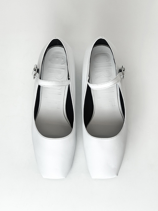 Ballet Toe Mary Jane Platforms | White