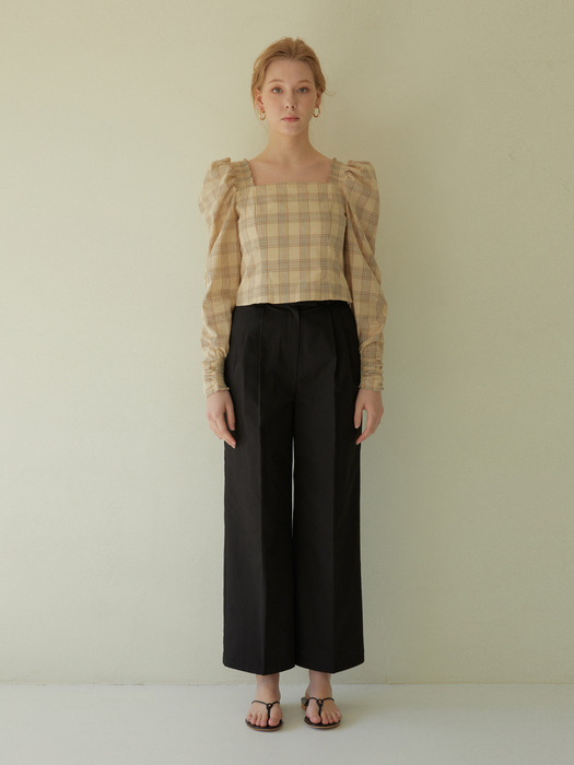  Square Puff Blouse [Beige]