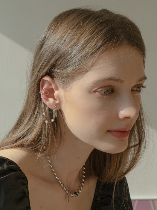 [SET]Heart earcuff earrings+Bold earcuff earrings