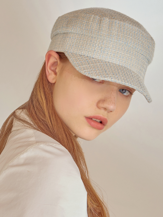 andy marine cap - tweed light blue