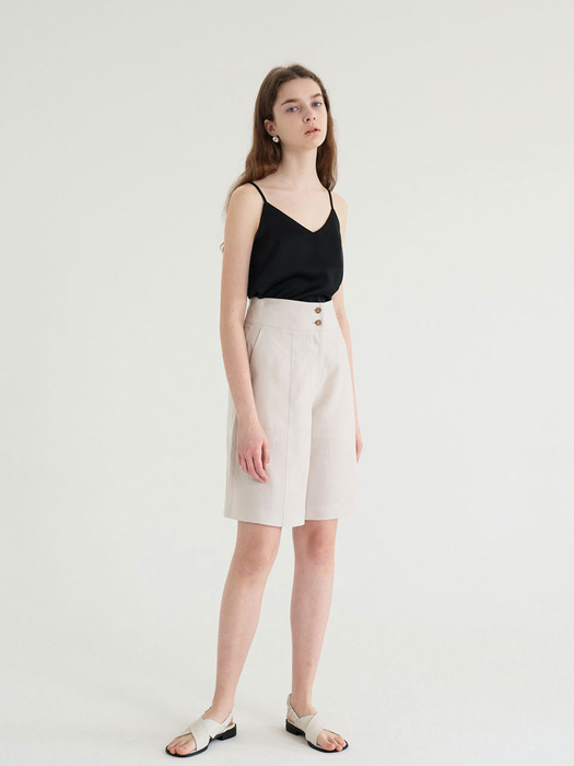 20 SUMMER_L/Beige Linen Shorts