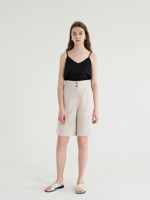20 SUMMER_L/Beige Linen Shorts