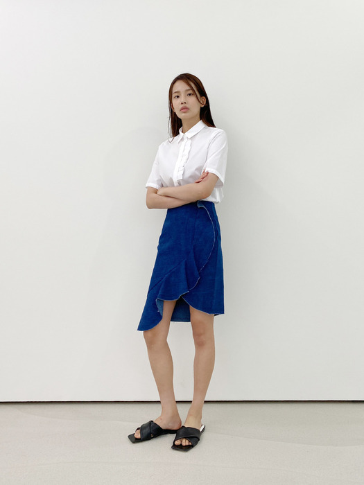 UNBALANCE DENIM SKIRT