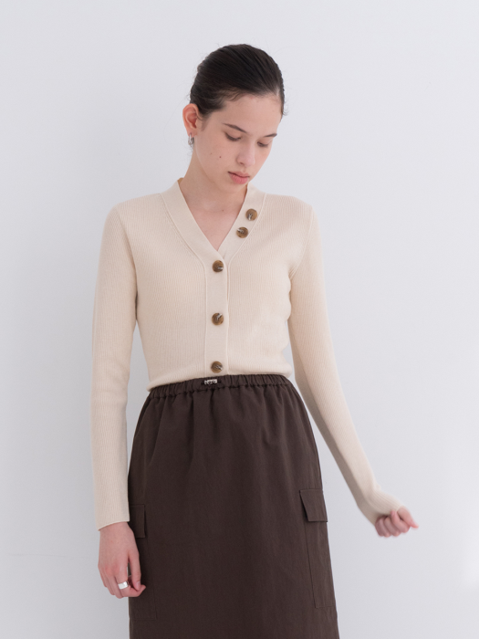 TWIN POCKET STRING SKIRT BROWN