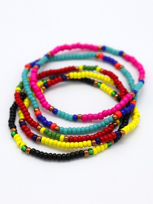 Vivid color combo beads Bracelet 레이어드 시드비즈 팔찌 5color