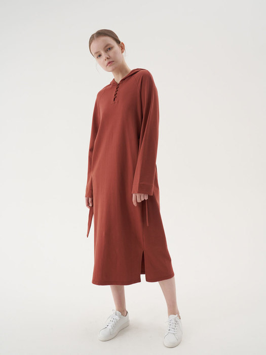 20 Fall_Brick Hoodie Long Dress 