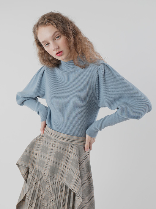 20FW CASHMERE PUFF PULLOVER/ BLUE