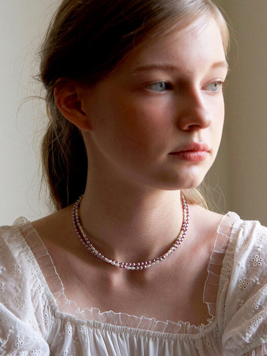 swa mix mini pearls necklace & vintage swarovki necklace