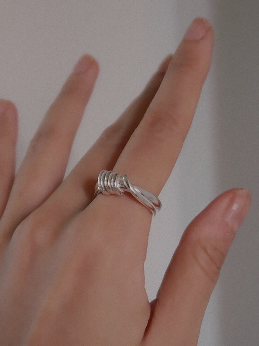 Double Coiled Ring Silver