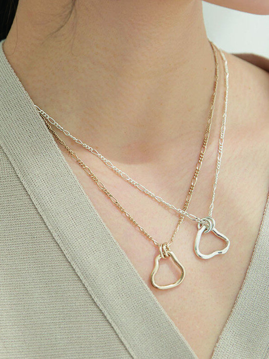 Connection Irregular Necklace (Silver, Gold)