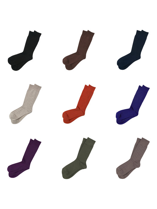 Bamboo Crew Socks 4P Package - Rib Collection