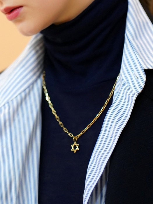 Antique line star pendant chain Necklace 앤틱 라인별 팬던트 포인트 체인 목걸이