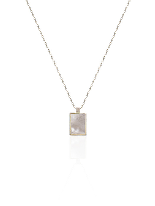 [silver925]square mother of pearl necklace