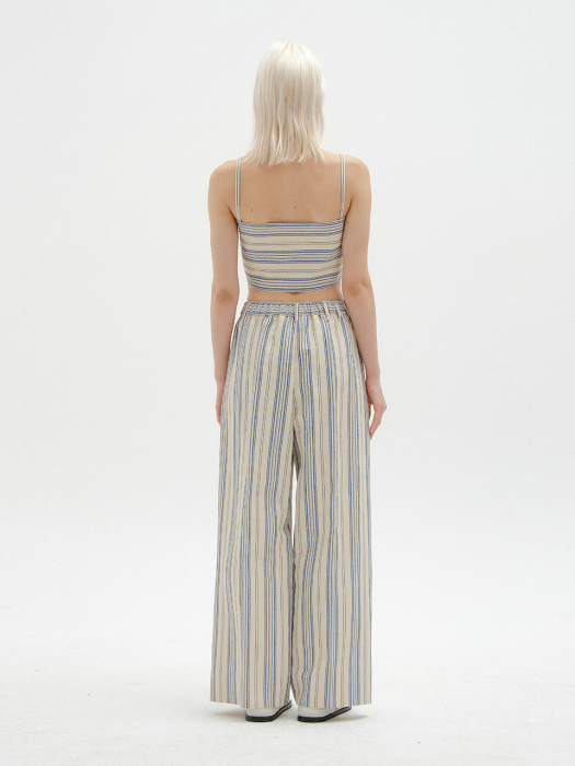 SIA Knotted Top - Ivory/Blue Stripe