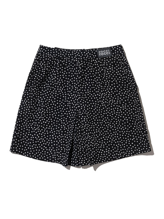 Flower Zipper Skirt pants [BLACK]