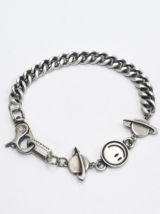 smile spaceship chain (white)(925 silver)