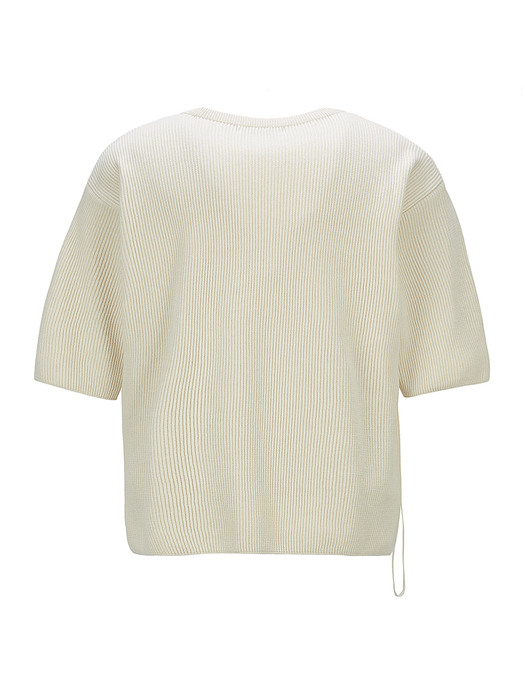 HALF SLEEVE KNIT PULLOVER / IVORY