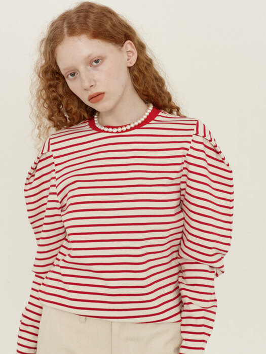 [N]YONGNUNI Long sleeve stripe T-shirt (Red)
