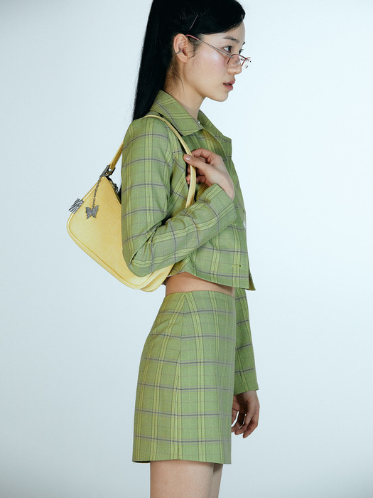 TWINKLED CHECK SKIRT [YELLOW]