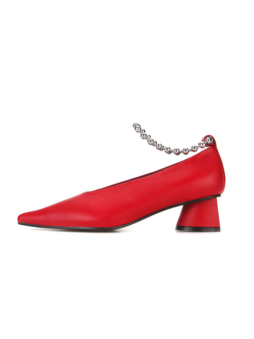 Extreme sharp toe shoes (+ball chain anklets) | Red