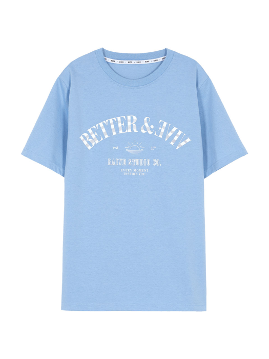 Arch Lettering Tee in Blue VW1ME054-22