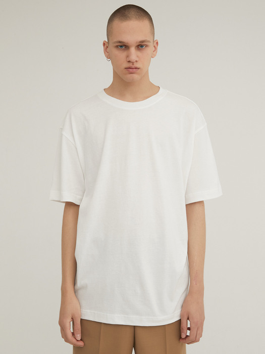 HALF SLEEVE CREW NECK T-SHIRT IVORY