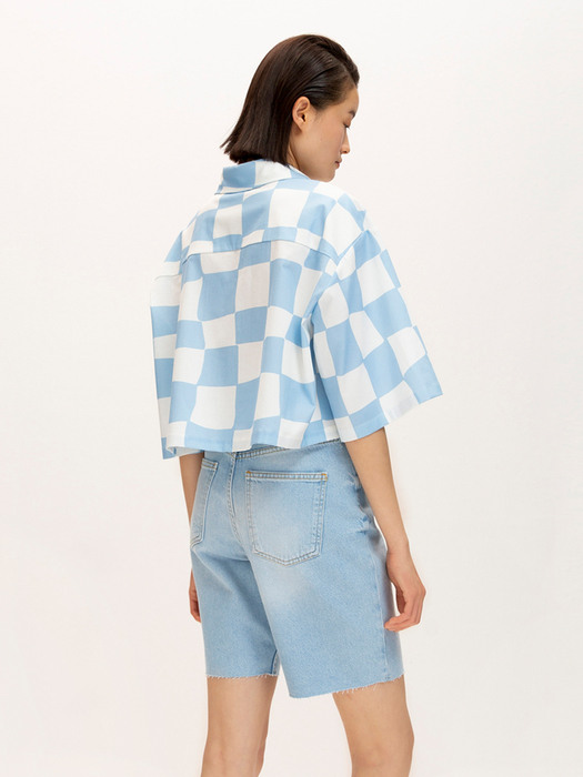 Checkerboard Cropped Shirts