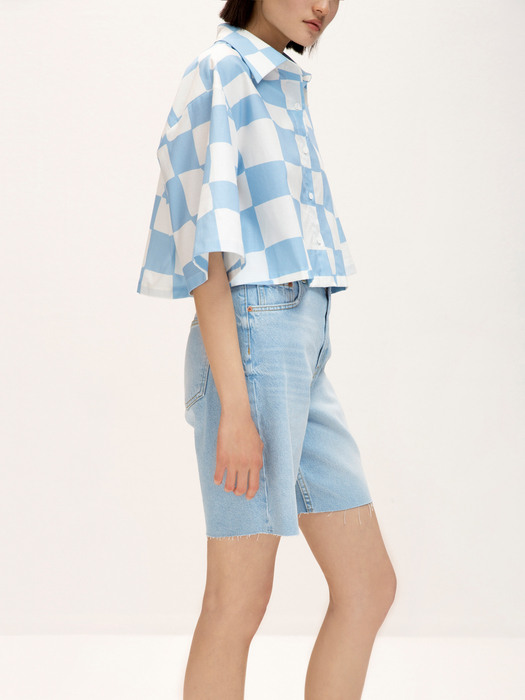 Checkerboard Cropped Shirts