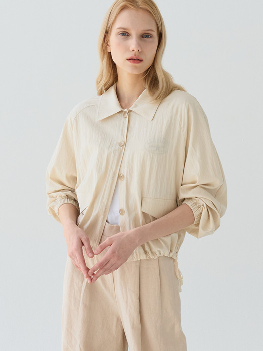 comos520 Hem String Crop shirt (light beige)