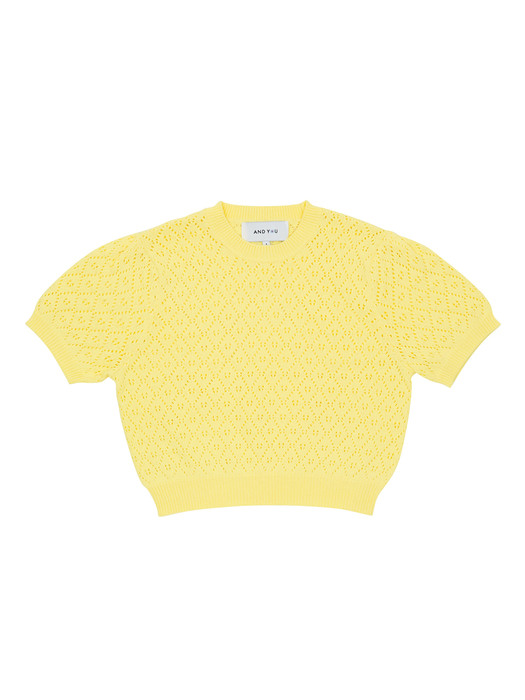 [N]SUNFLOWER Croche crew neck pullover (Lemon)