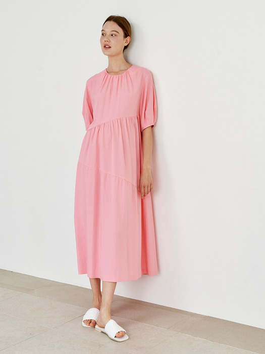 CANCAN ASYMMETRIC DRESS PINK