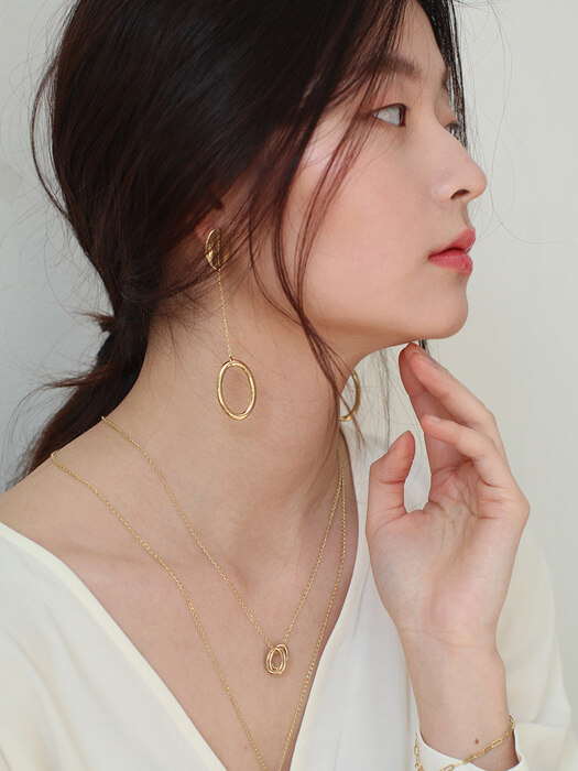 triple ring necklace (gold)