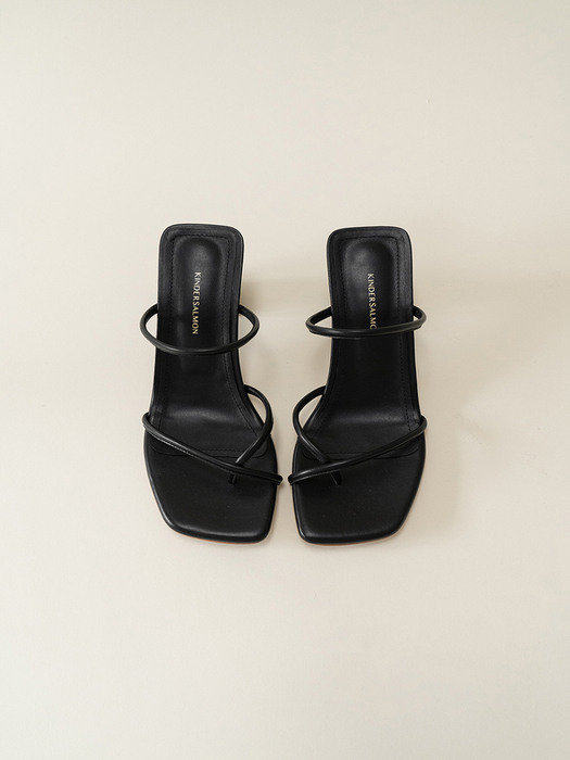 [ESSENTIAL] String Sandal Heel Black