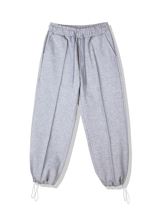 FRONT SEAM 2WAY WIDE SWEAT PANTS GREY